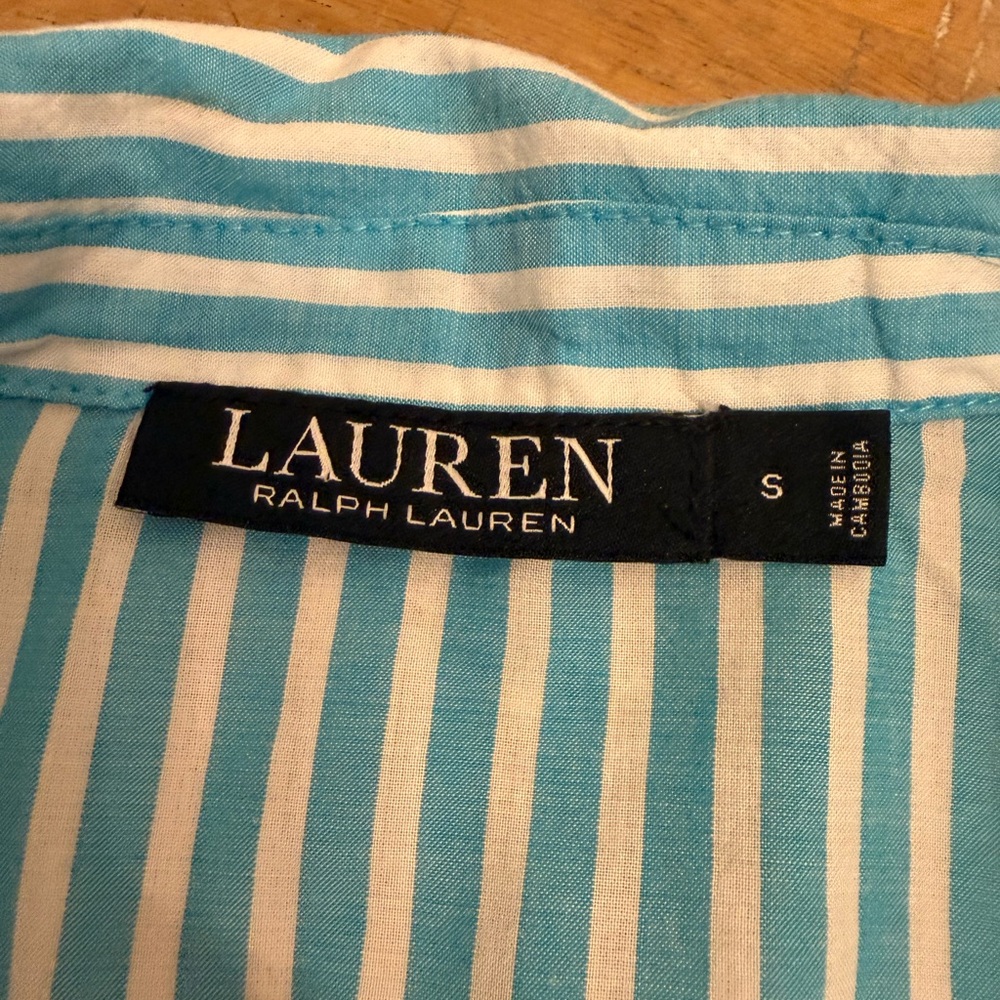 Ralph Lauren Aqua and White Striped Pajama Set - Picture 4 of 15
